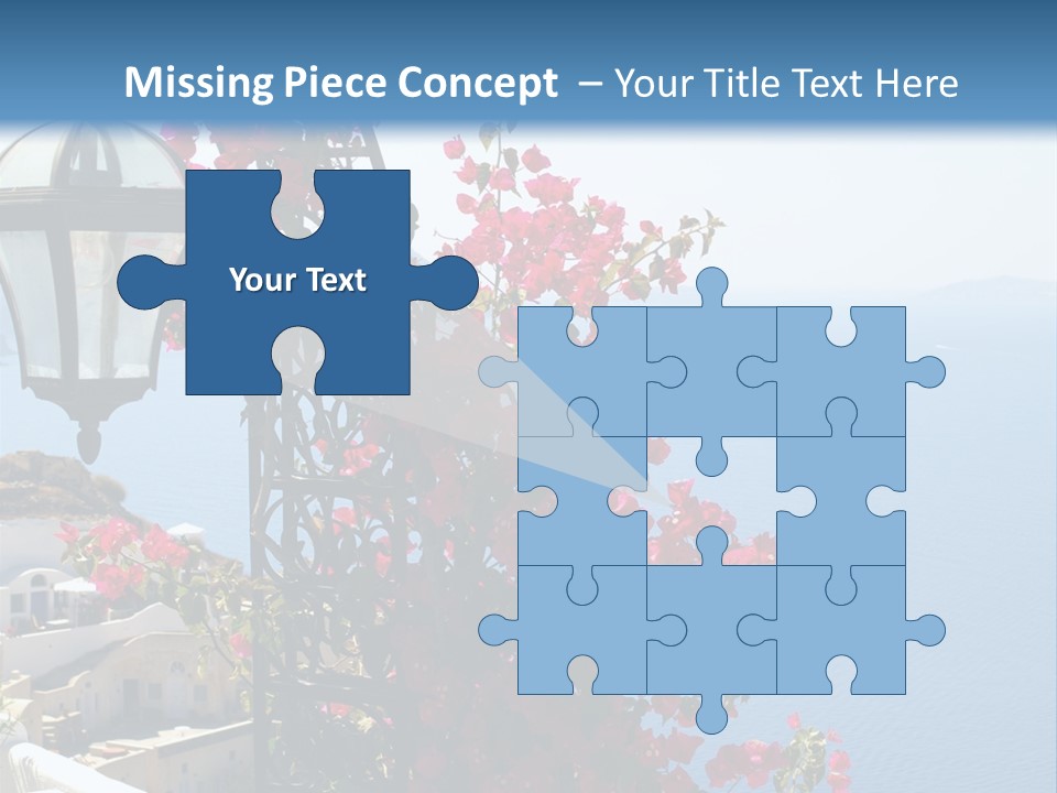 A Lamp Post With Flowers Growing On It PowerPoint Template