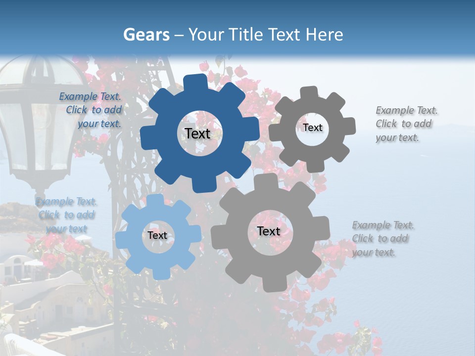 A Lamp Post With Flowers Growing On It PowerPoint Template