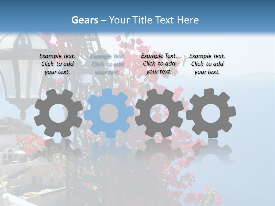 A Lamp Post With Flowers Growing On It PowerPoint Template