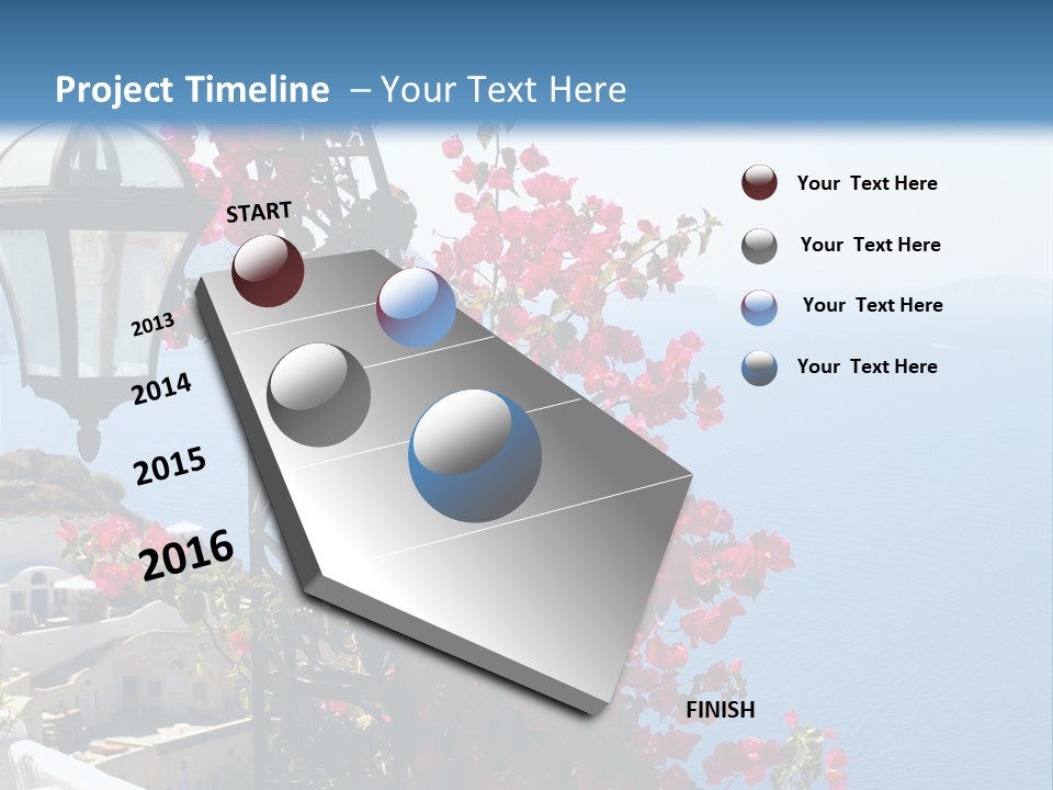 A Lamp Post With Flowers Growing On It PowerPoint Template