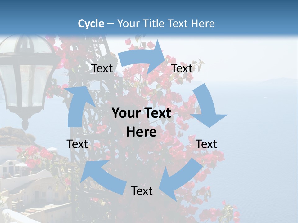 A Lamp Post With Flowers Growing On It PowerPoint Template
