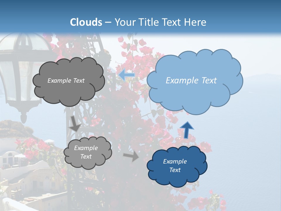 A Lamp Post With Flowers Growing On It PowerPoint Template