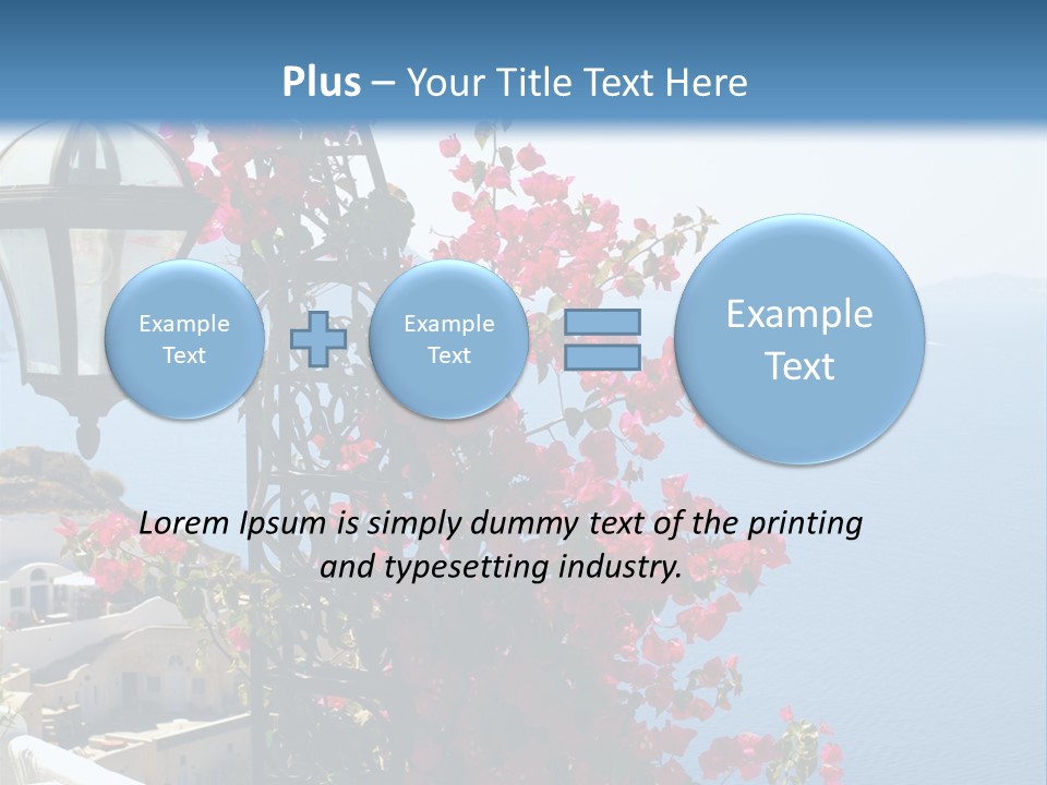 A Lamp Post With Flowers Growing On It PowerPoint Template