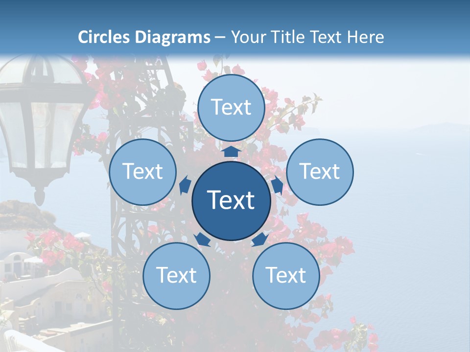 A Lamp Post With Flowers Growing On It PowerPoint Template