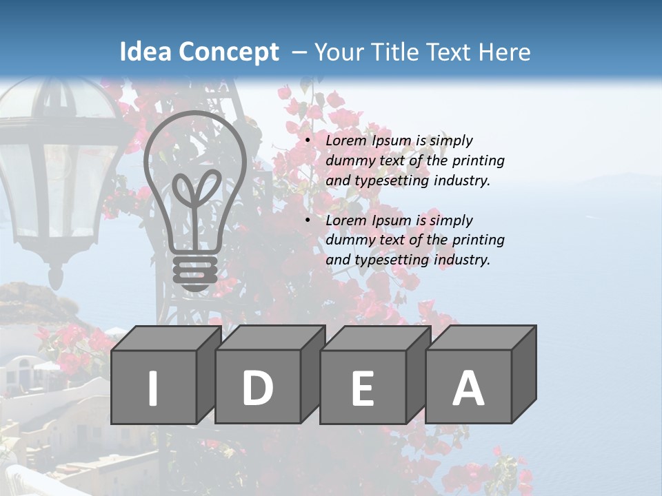 A Lamp Post With Flowers Growing On It PowerPoint Template