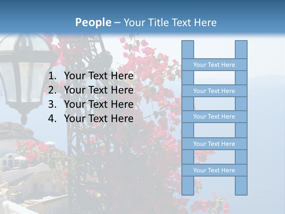 A Lamp Post With Flowers Growing On It PowerPoint Template