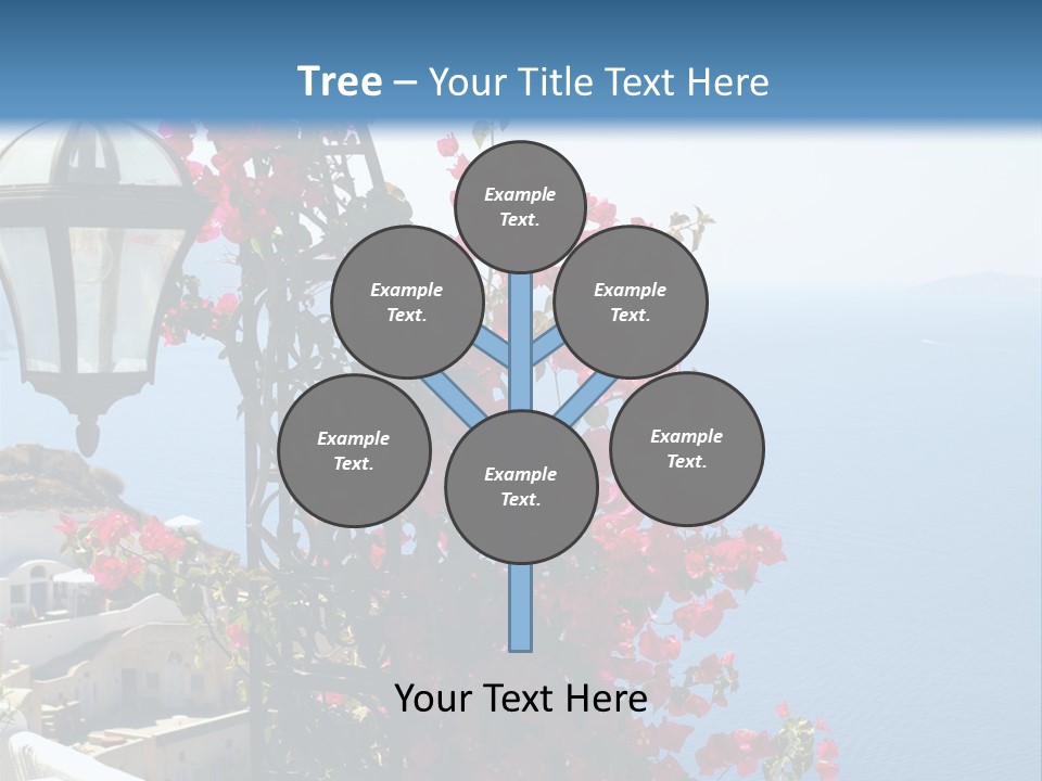 A Lamp Post With Flowers Growing On It PowerPoint Template