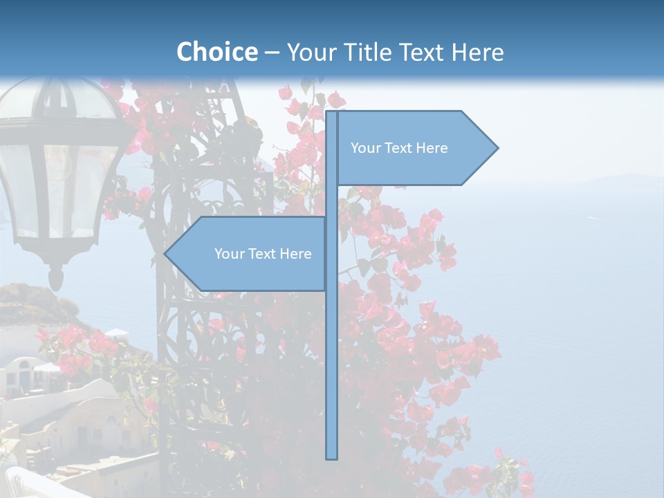 A Lamp Post With Flowers Growing On It PowerPoint Template