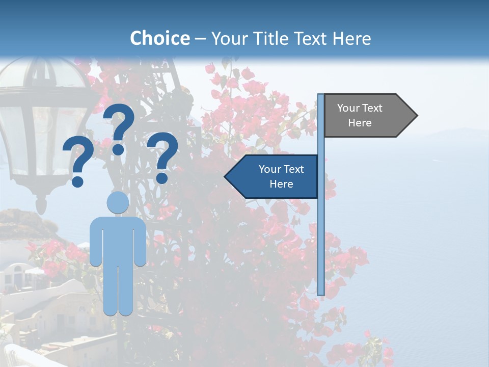 A Lamp Post With Flowers Growing On It PowerPoint Template