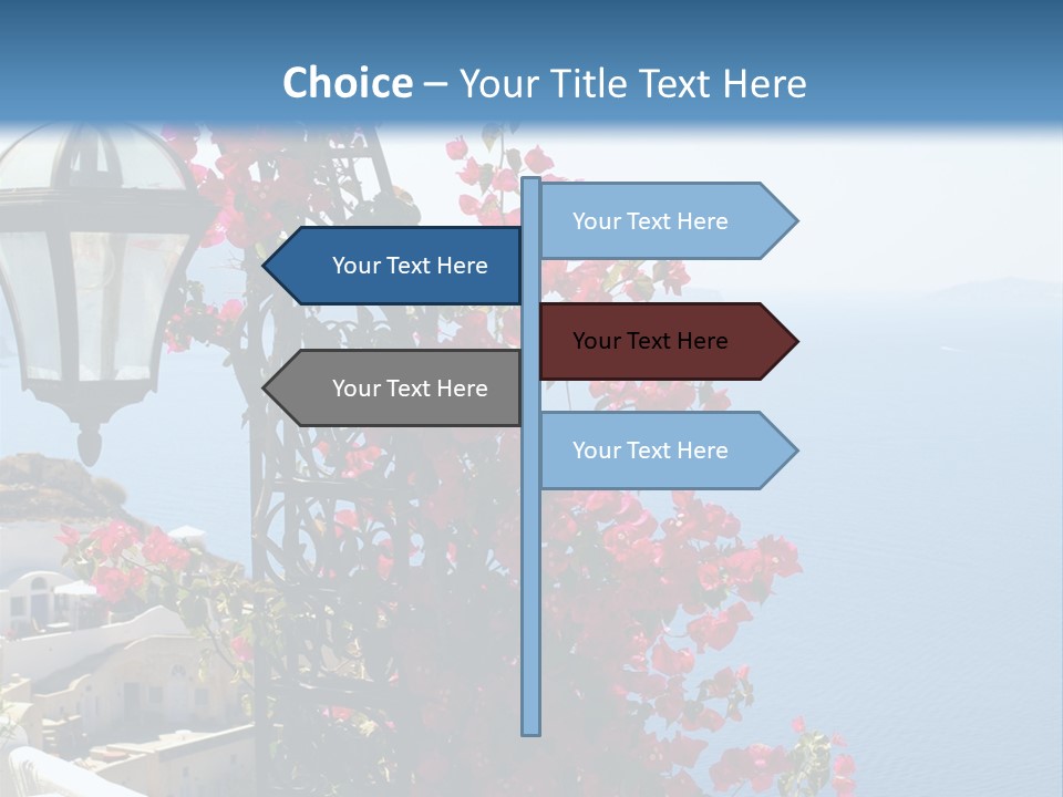 A Lamp Post With Flowers Growing On It PowerPoint Template