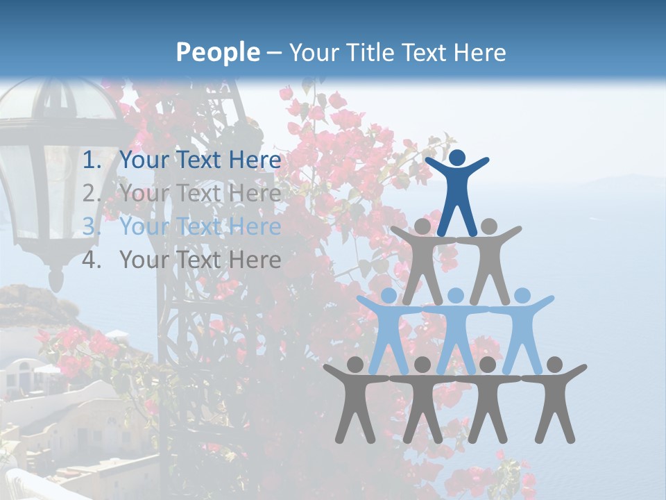 A Lamp Post With Flowers Growing On It PowerPoint Template