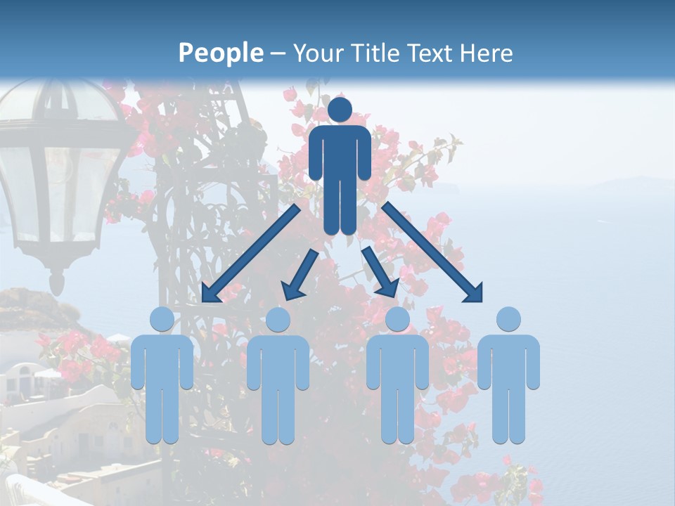 A Lamp Post With Flowers Growing On It PowerPoint Template