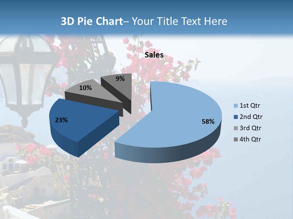 A Lamp Post With Flowers Growing On It PowerPoint Template