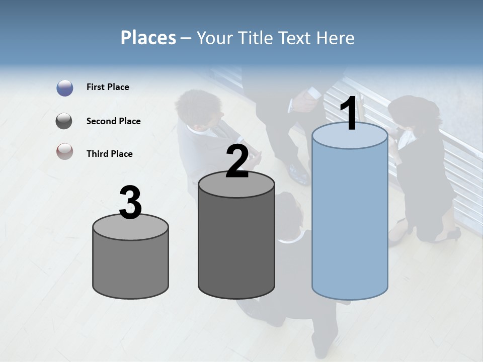 A Group Of People Standing Around A Wooden Floor PowerPoint Template