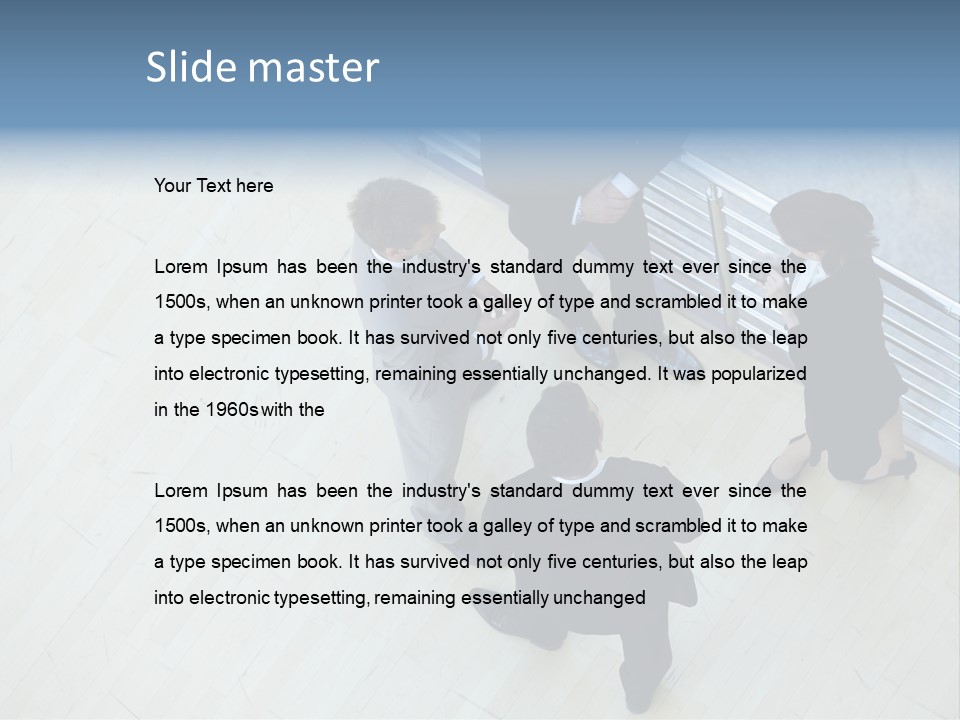 A Group Of People Standing Around A Wooden Floor PowerPoint Template