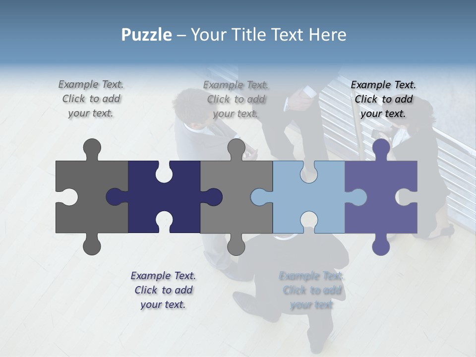 A Group Of People Standing Around A Wooden Floor PowerPoint Template