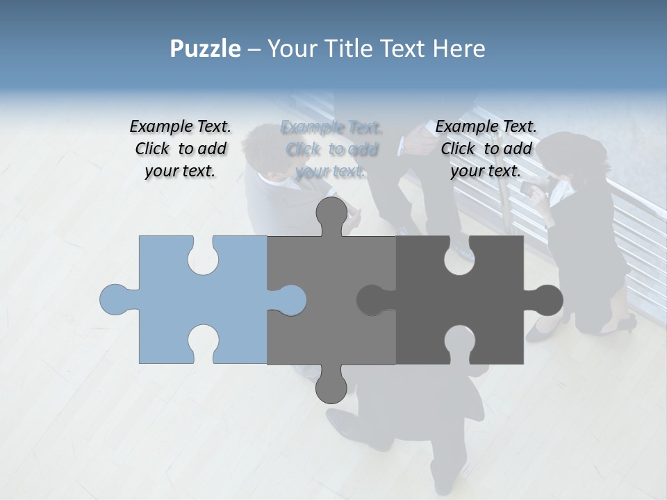 A Group Of People Standing Around A Wooden Floor PowerPoint Template