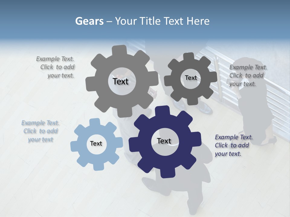 A Group Of People Standing Around A Wooden Floor PowerPoint Template