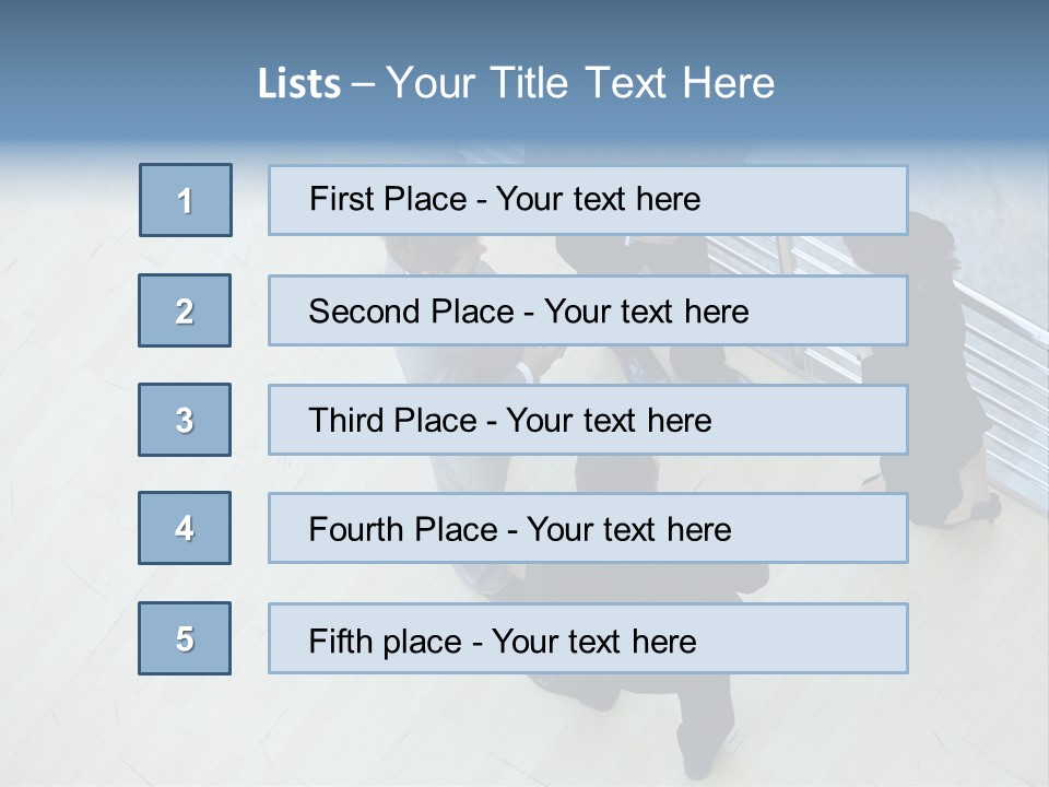 A Group Of People Standing Around A Wooden Floor PowerPoint Template