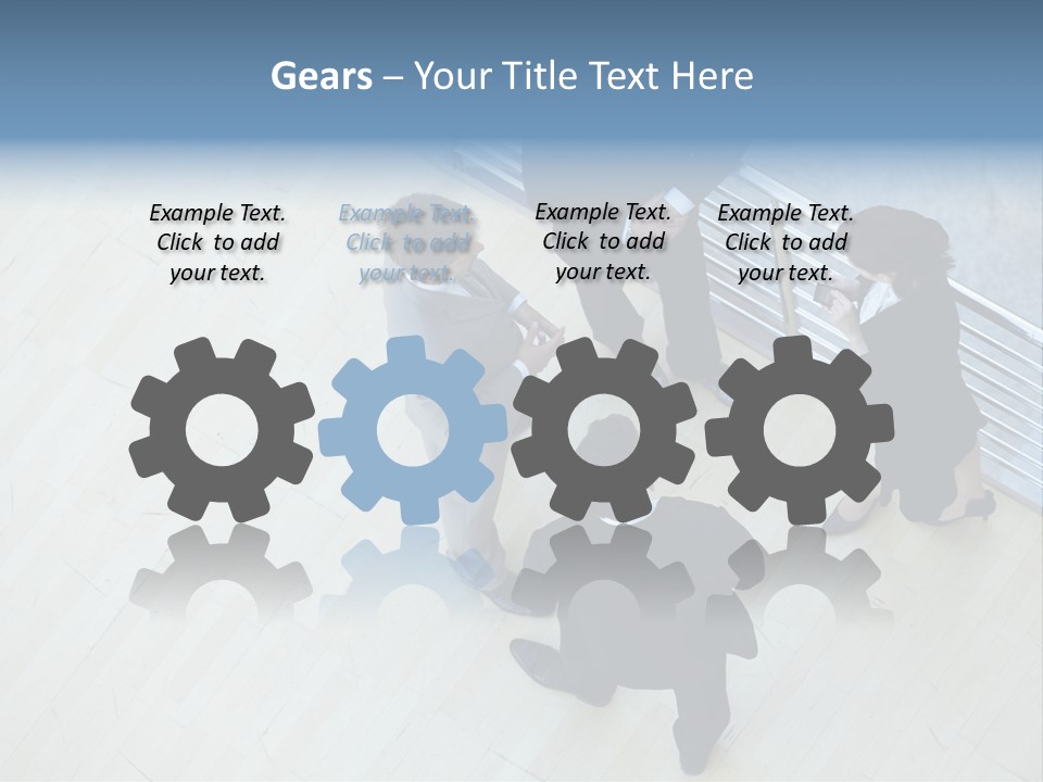 A Group Of People Standing Around A Wooden Floor PowerPoint Template