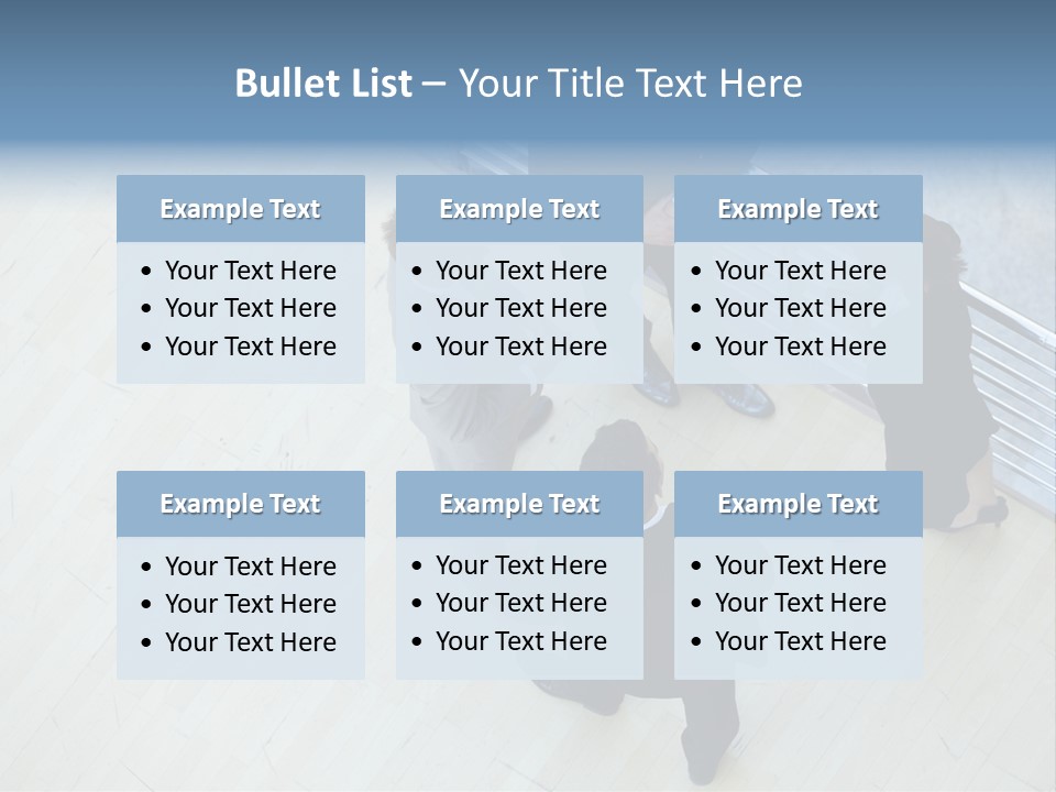 A Group Of People Standing Around A Wooden Floor PowerPoint Template