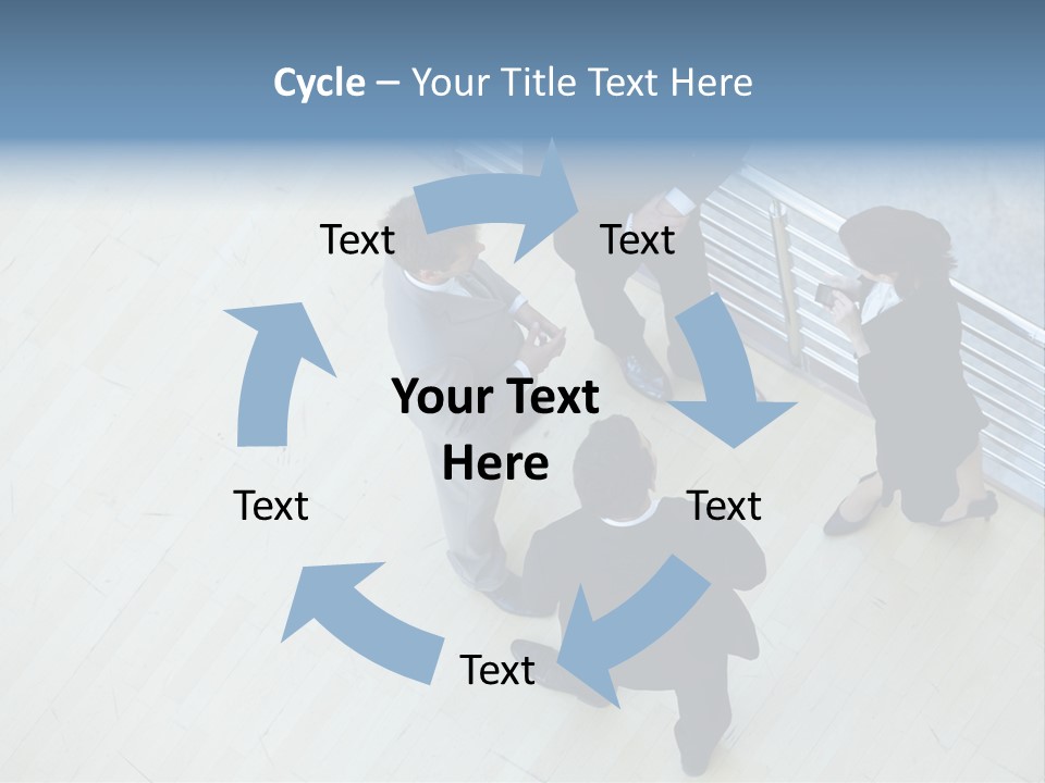 A Group Of People Standing Around A Wooden Floor PowerPoint Template