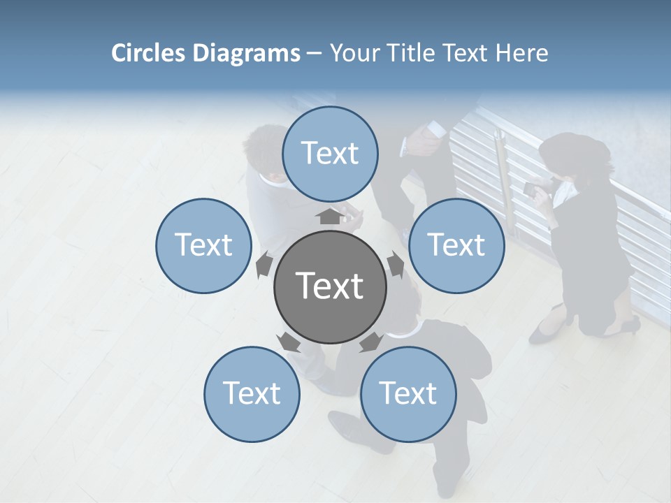 A Group Of People Standing Around A Wooden Floor PowerPoint Template