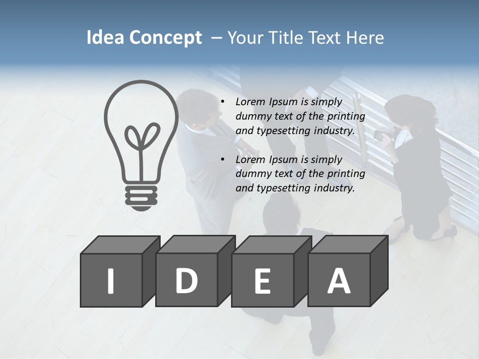 A Group Of People Standing Around A Wooden Floor PowerPoint Template