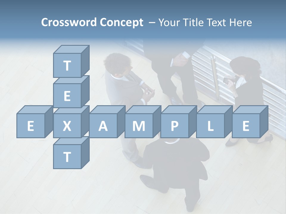 A Group Of People Standing Around A Wooden Floor PowerPoint Template