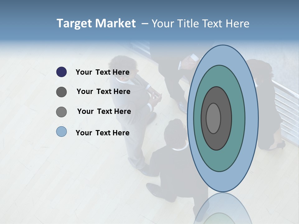 A Group Of People Standing Around A Wooden Floor PowerPoint Template