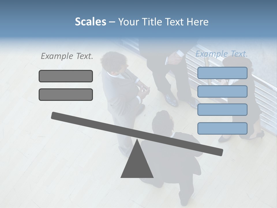 A Group Of People Standing Around A Wooden Floor PowerPoint Template