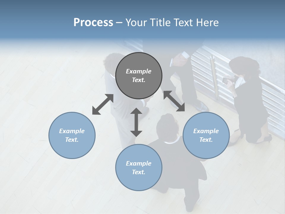 A Group Of People Standing Around A Wooden Floor PowerPoint Template