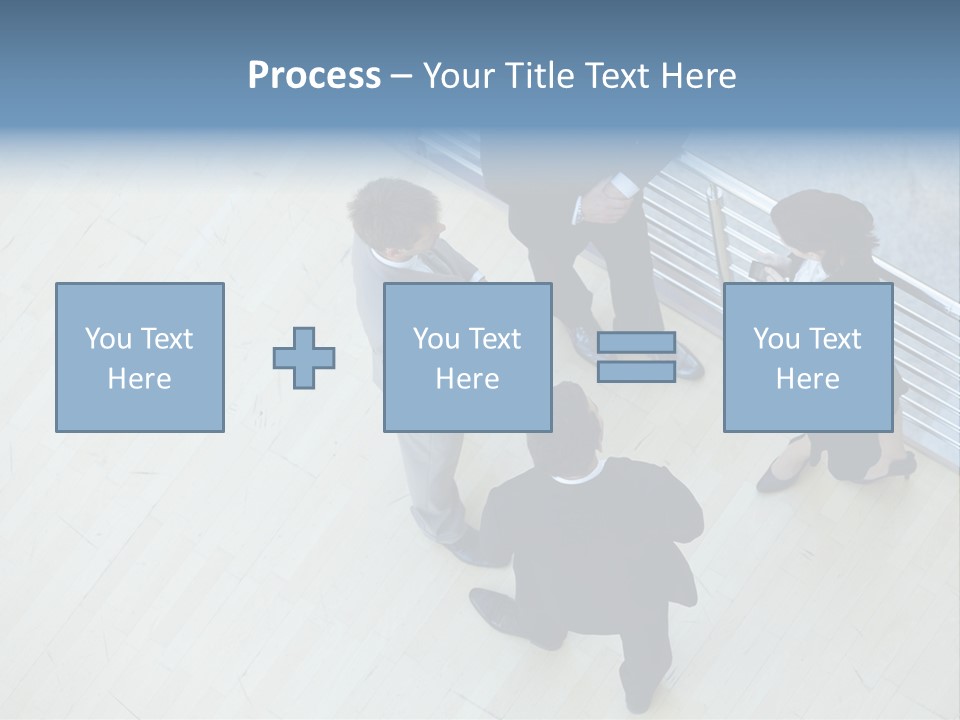 A Group Of People Standing Around A Wooden Floor PowerPoint Template