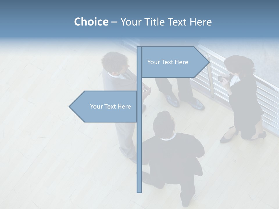 A Group Of People Standing Around A Wooden Floor PowerPoint Template