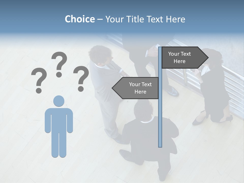 A Group Of People Standing Around A Wooden Floor PowerPoint Template