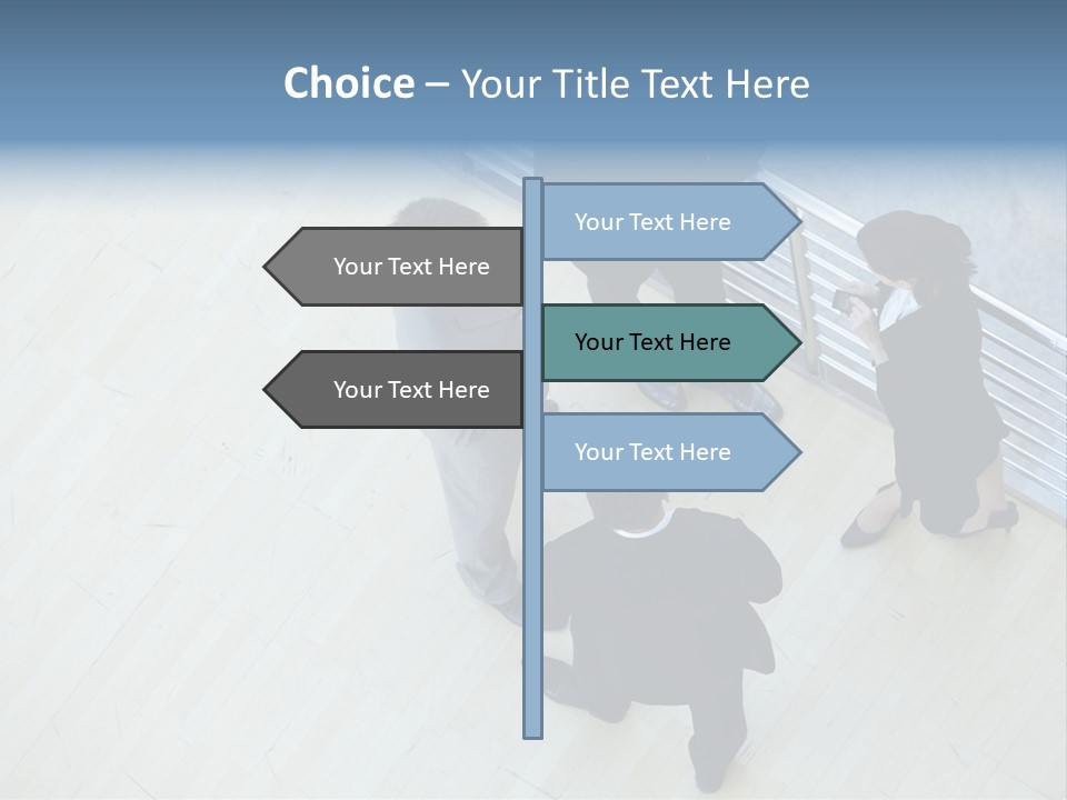 A Group Of People Standing Around A Wooden Floor PowerPoint Template