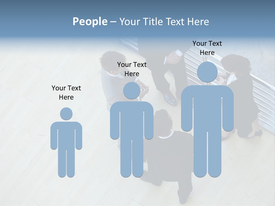 A Group Of People Standing Around A Wooden Floor PowerPoint Template