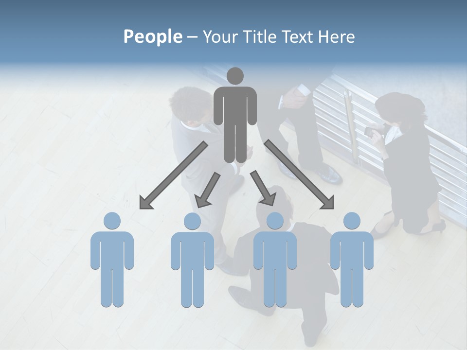 A Group Of People Standing Around A Wooden Floor PowerPoint Template