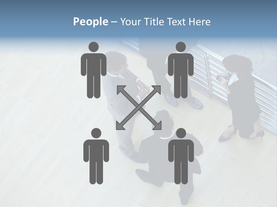 A Group Of People Standing Around A Wooden Floor PowerPoint Template