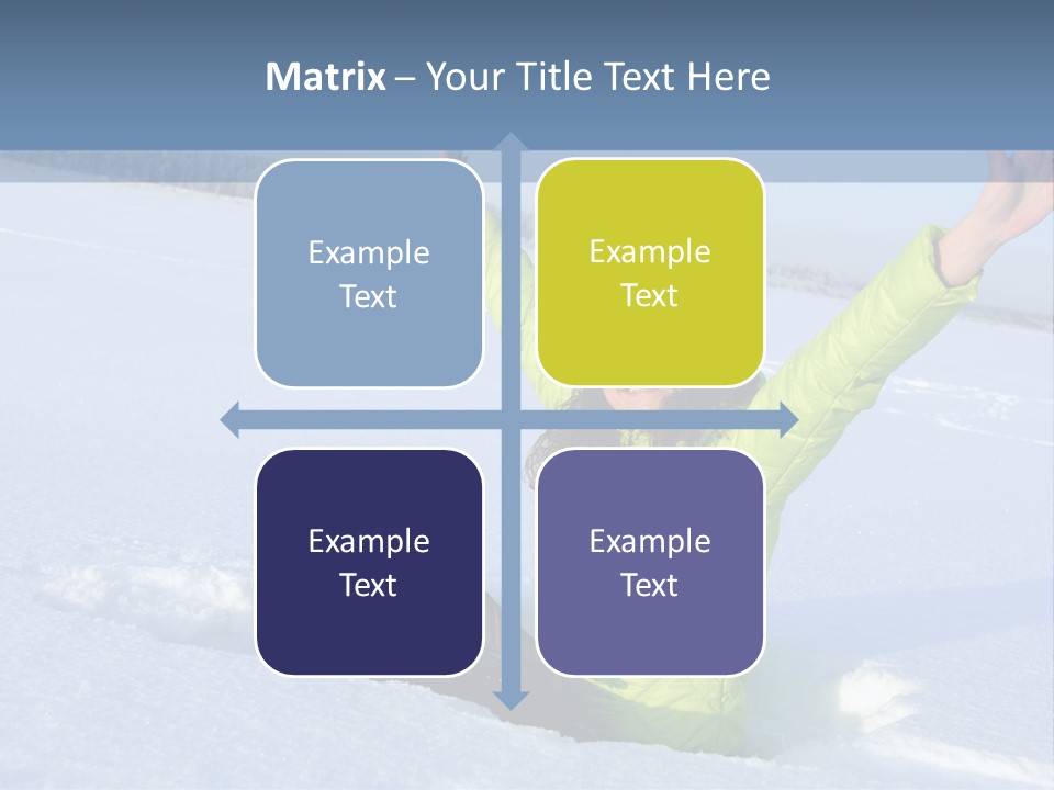 A Woman Sitting In The Snow With Her Arms Up PowerPoint Template