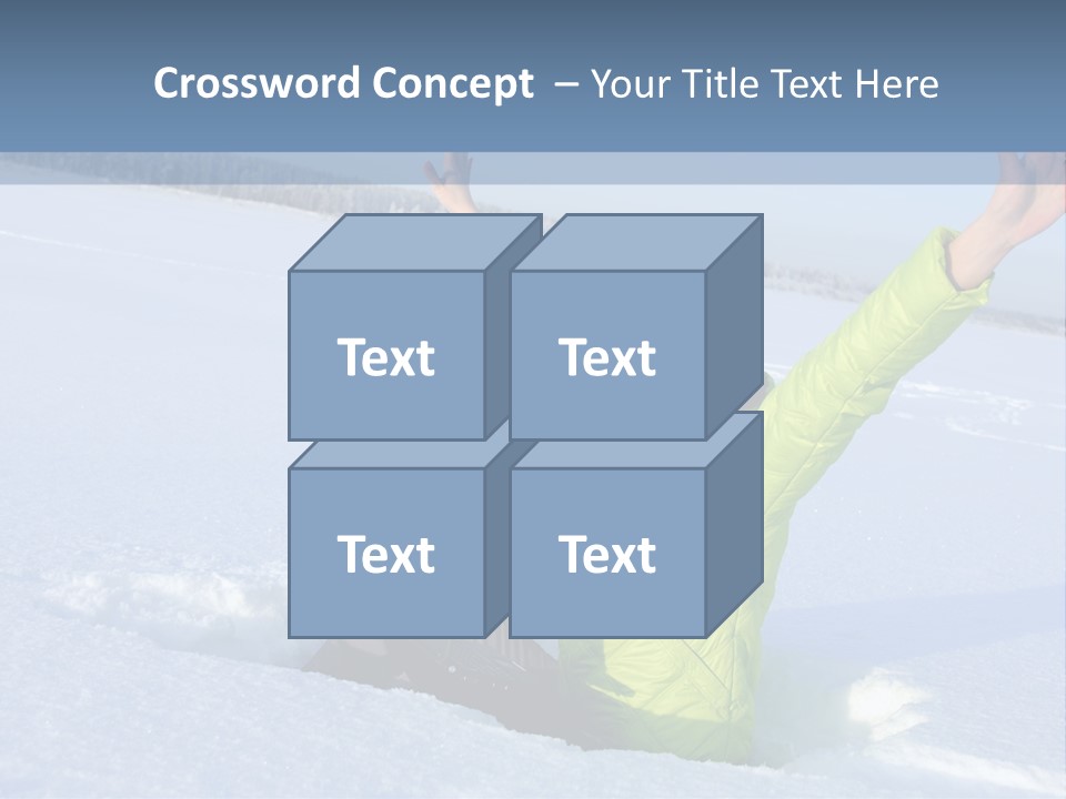 A Woman Sitting In The Snow With Her Arms Up PowerPoint Template