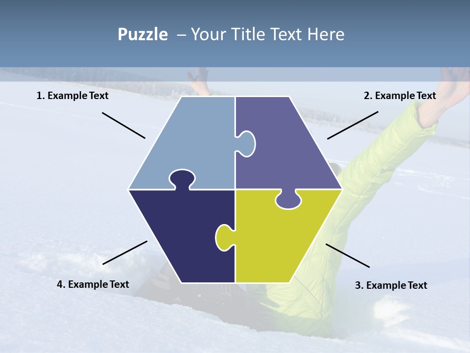 A Woman Sitting In The Snow With Her Arms Up PowerPoint Template