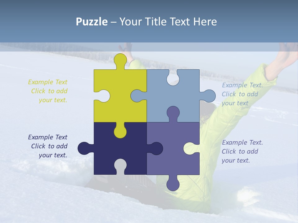 A Woman Sitting In The Snow With Her Arms Up PowerPoint Template