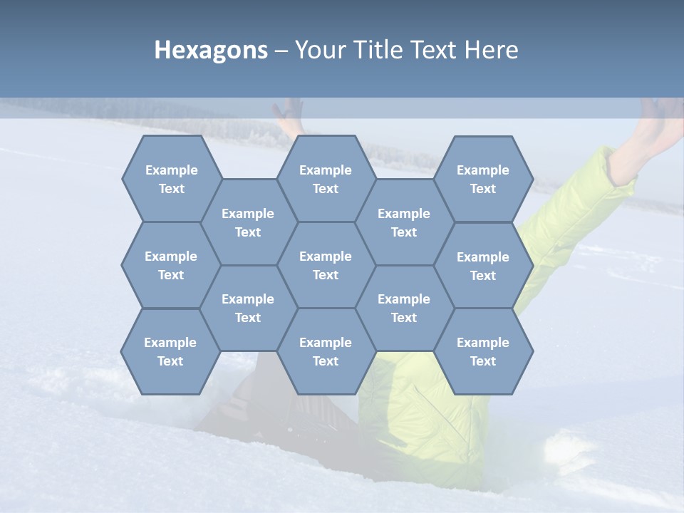 A Woman Sitting In The Snow With Her Arms Up PowerPoint Template