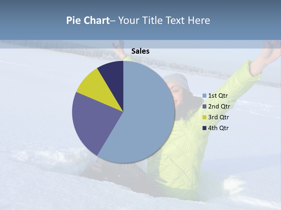 A Woman Sitting In The Snow With Her Arms Up PowerPoint Template