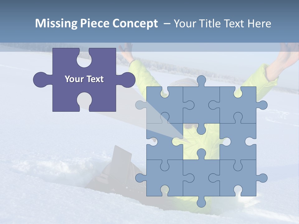 A Woman Sitting In The Snow With Her Arms Up PowerPoint Template