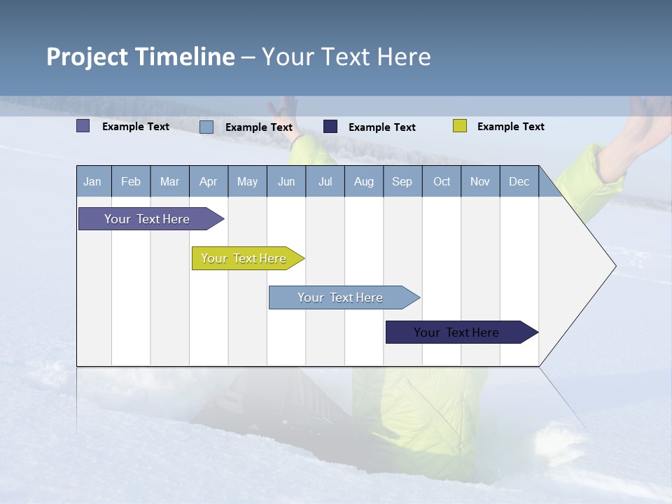 A Woman Sitting In The Snow With Her Arms Up PowerPoint Template