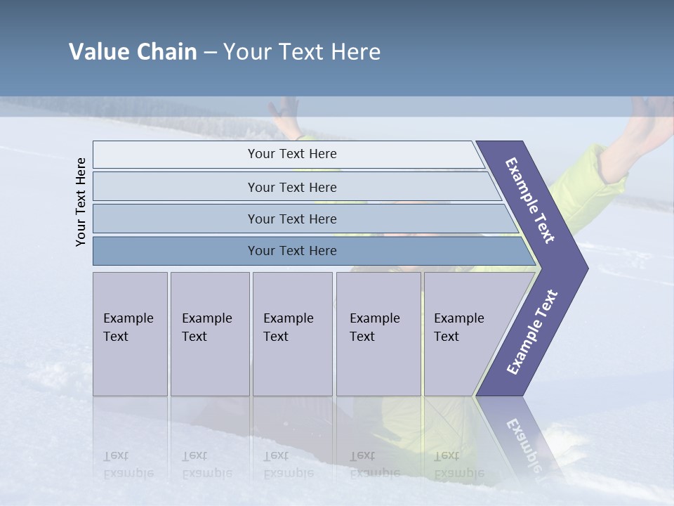 A Woman Sitting In The Snow With Her Arms Up PowerPoint Template