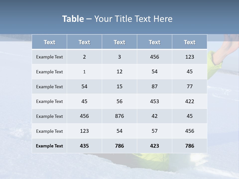 A Woman Sitting In The Snow With Her Arms Up PowerPoint Template