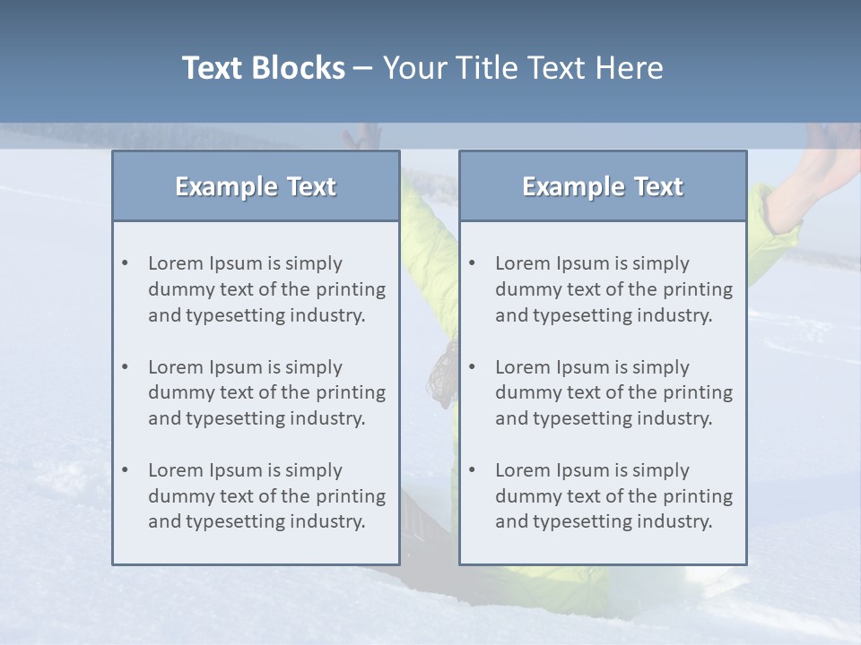 A Woman Sitting In The Snow With Her Arms Up PowerPoint Template